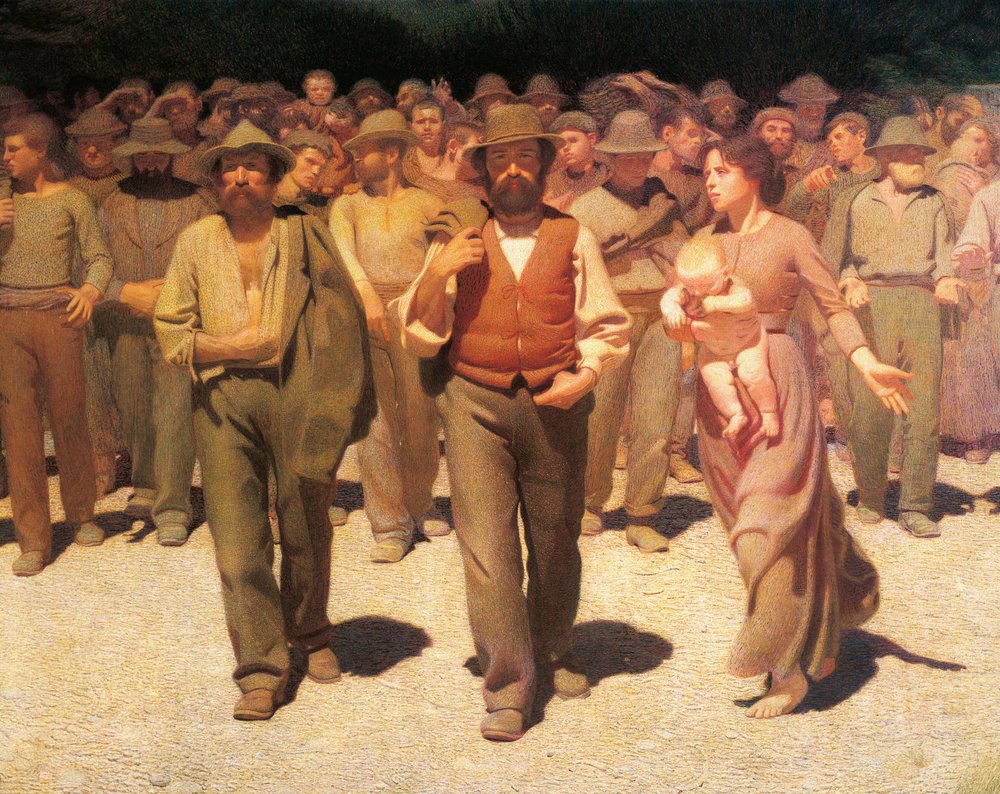 The Fourth State, by Giuseppe Pellizza da Volpedo, detail by Giuseppe Pellizza da Volpedo