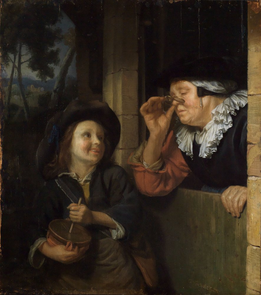 The Rommelpot Player by Godfried Schalcken