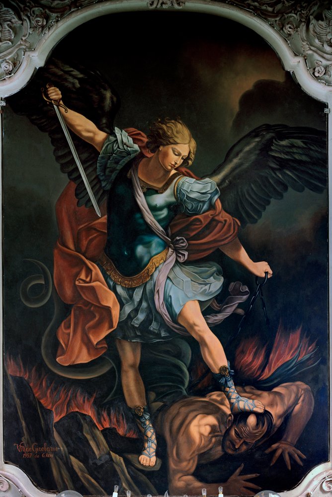 The Archangel Saint Michael Terrassing the Dragon by V. M. De Girolamo ...
