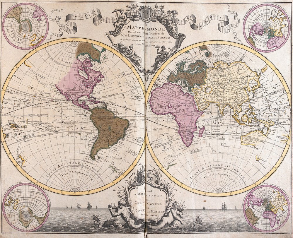 Planisphere World by Guillaume Delisle: Buy fine art print