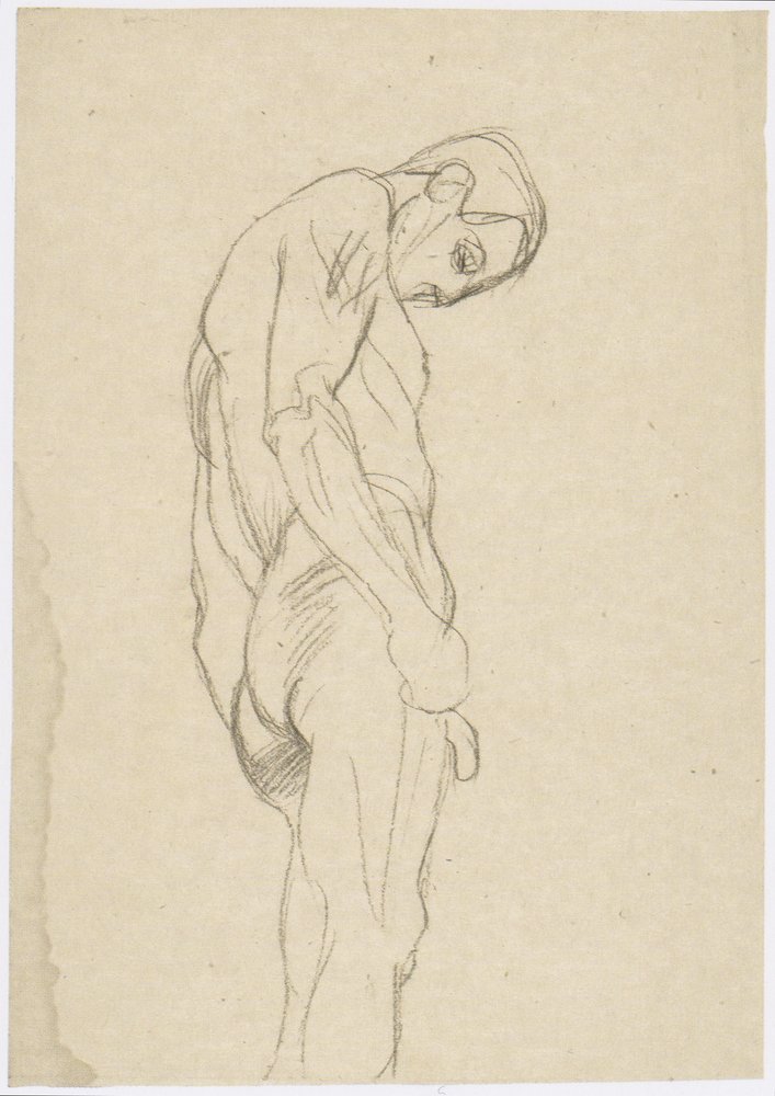 Standing Man to the Right with Bowed Head by Gustav Klimt