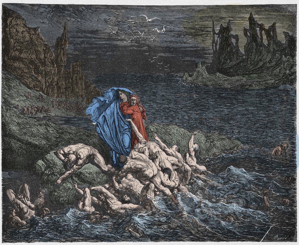 Inferno, Canto 7: Virgil shows Dante the souls of the wrathful in the ...