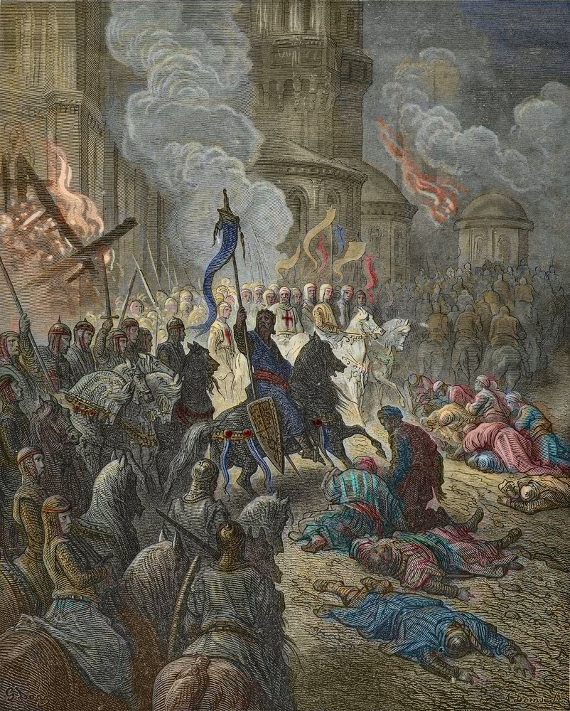 Entry of the Crusaders in Constantinople in 1204, illustration from ...