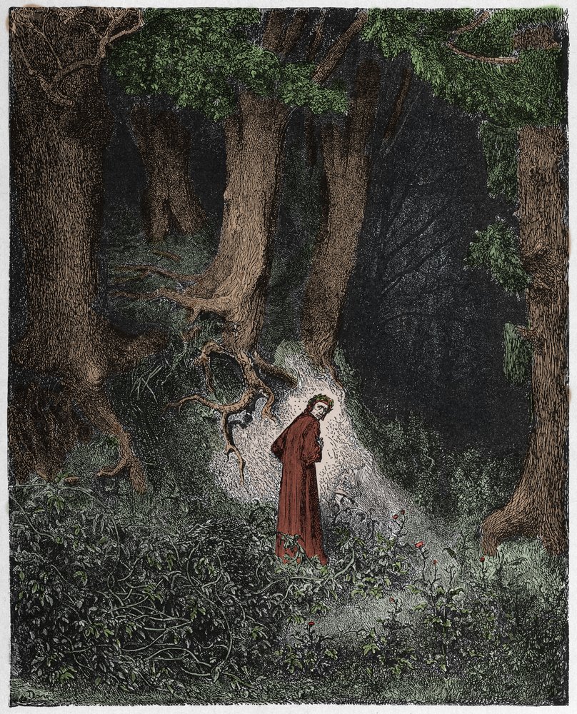 Inferno, Canto 1: Dante in the Savage Wood, illustration from "The Divine Comedy" by Dante Alighieri, 1885 by Gustave Dore
