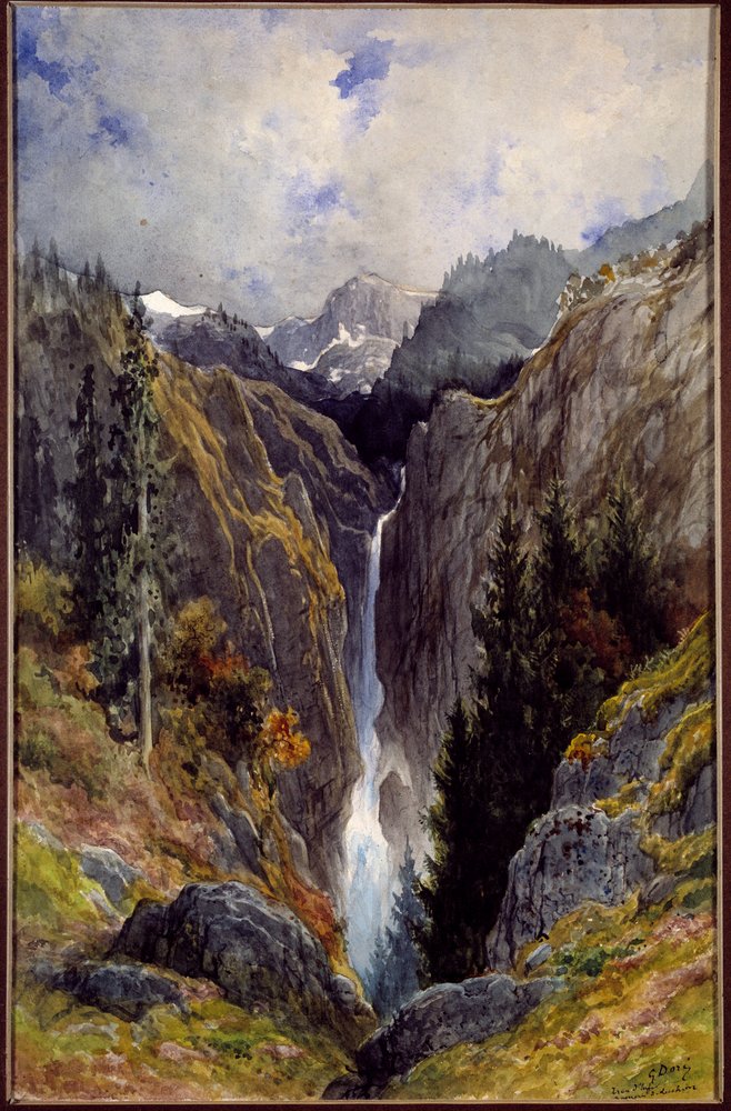 Waterfall of the hell hole in the valley of the Lys. Painting by Gustave Doré (1832-1883) by Gustave Dore