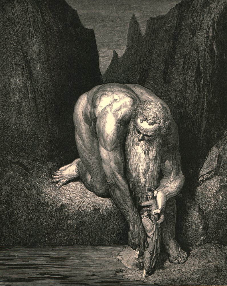 Yet in the abyss, that Lucifer with Judas low ingulfs, lightly he placed us