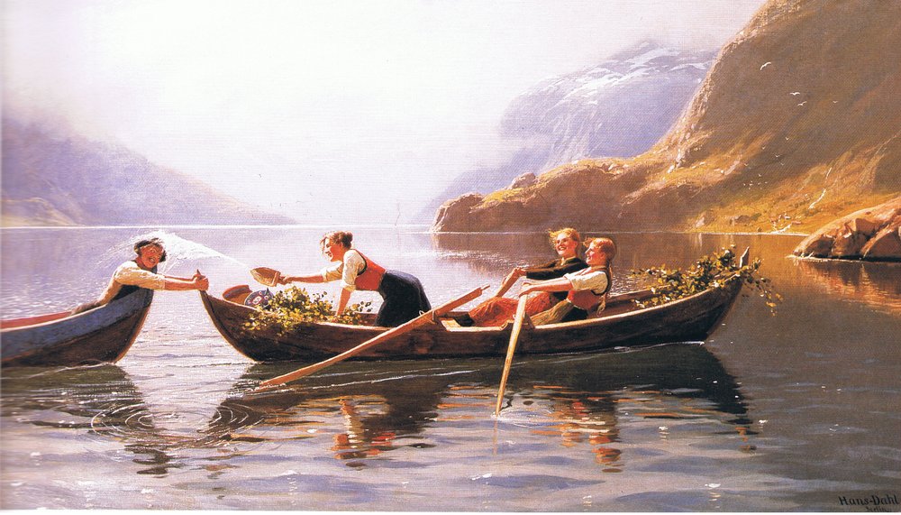 Frolicking on the lake, from magazine or book source unknown by Hans Dahl