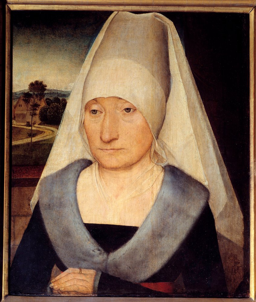 Portrait of an elderly woman. Painting by Hans Memling (1435-1494), 15th century, 0,35 x 0,29 m by Hans Memling