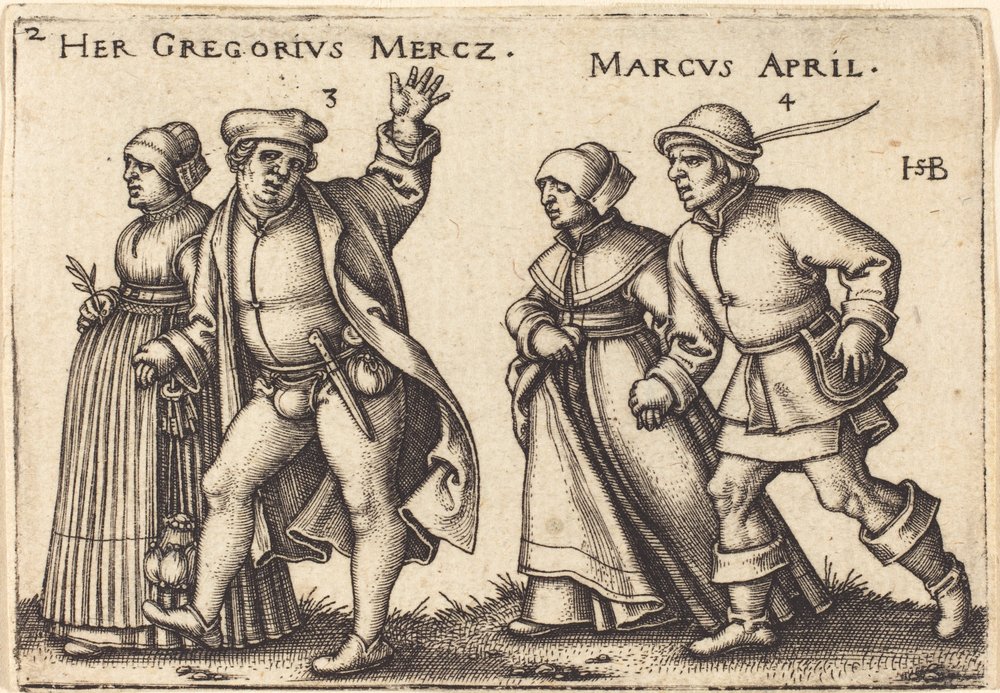 March and April by Hans Sebald Beham: Buy fine art print