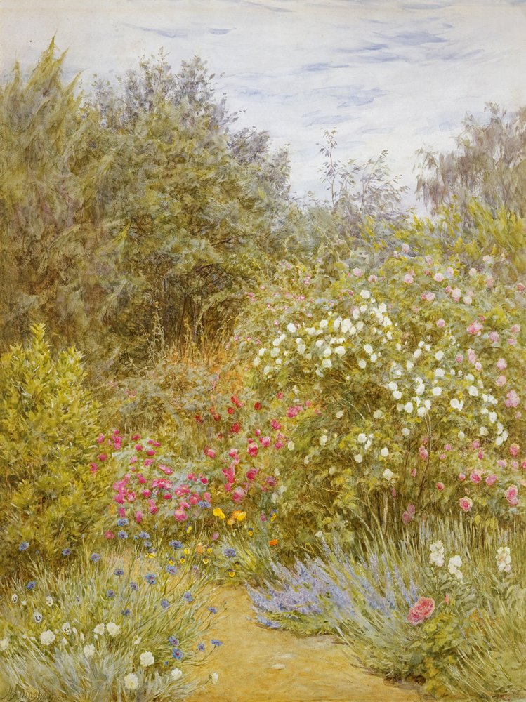 Roses in a Surrey Garden by Helen Allingham