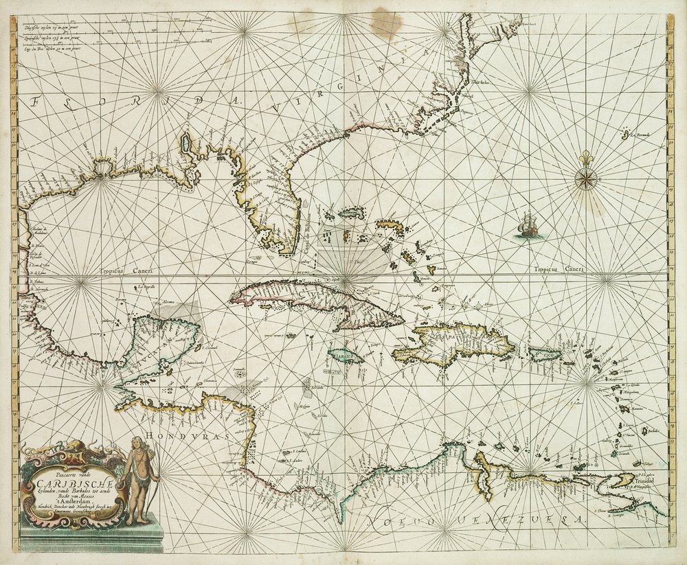 Pascaerte vande Caribische Eylanden, vande Barbados tot aende Bocht van Mexico by Hendrick Doncker