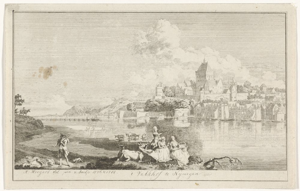 View of the Valkhof in Nijmegen by Hendrik Hoogers