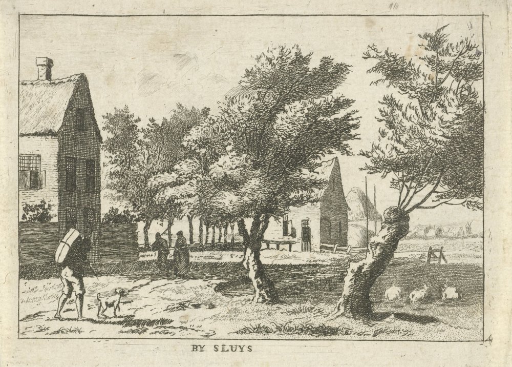 Traveler by a Village, By Sluys (title on object), Landscapes in the ...