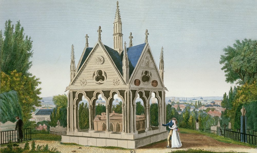 The Tomb of Heloise and Abelard in the Père Lachaise Cemetery, 1815-20 by Henri Courvoisier-Voisin