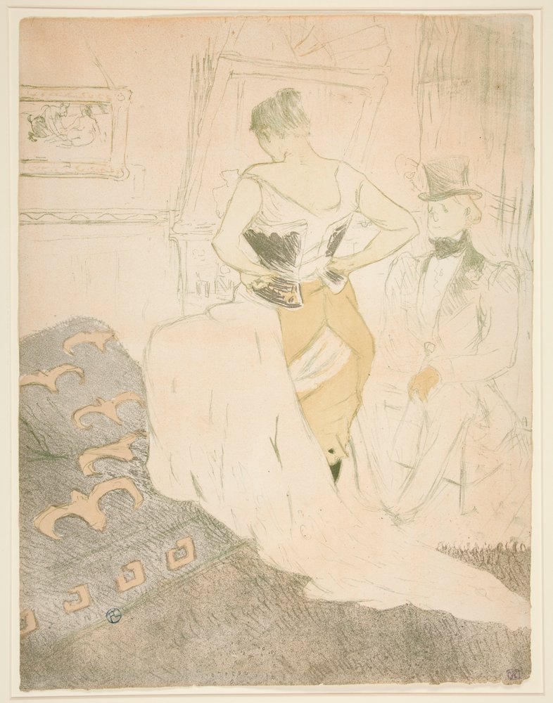 Woman Fastening a Corset, Passing Conquest, from the series Elles by Henri de Toulouse-Lautrec