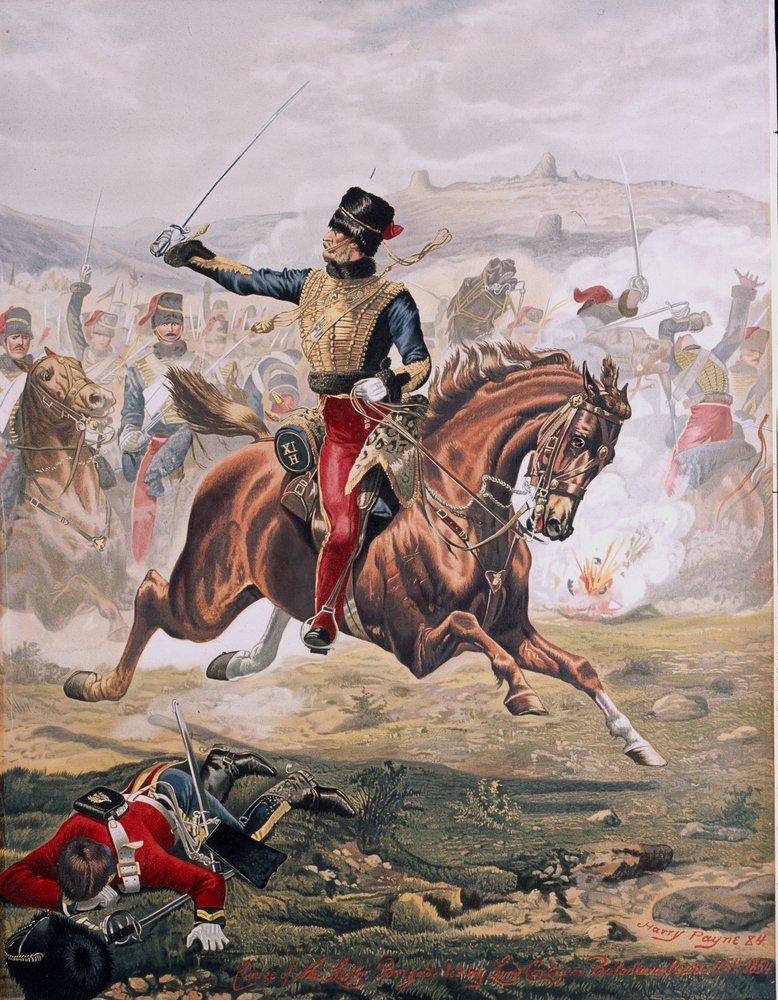 Lord Cardigan (1797-1868) leading the Charge of the Light Brigade at the Battle of Balaklava, 25th October 1854, 1884 by Henry A. Payne