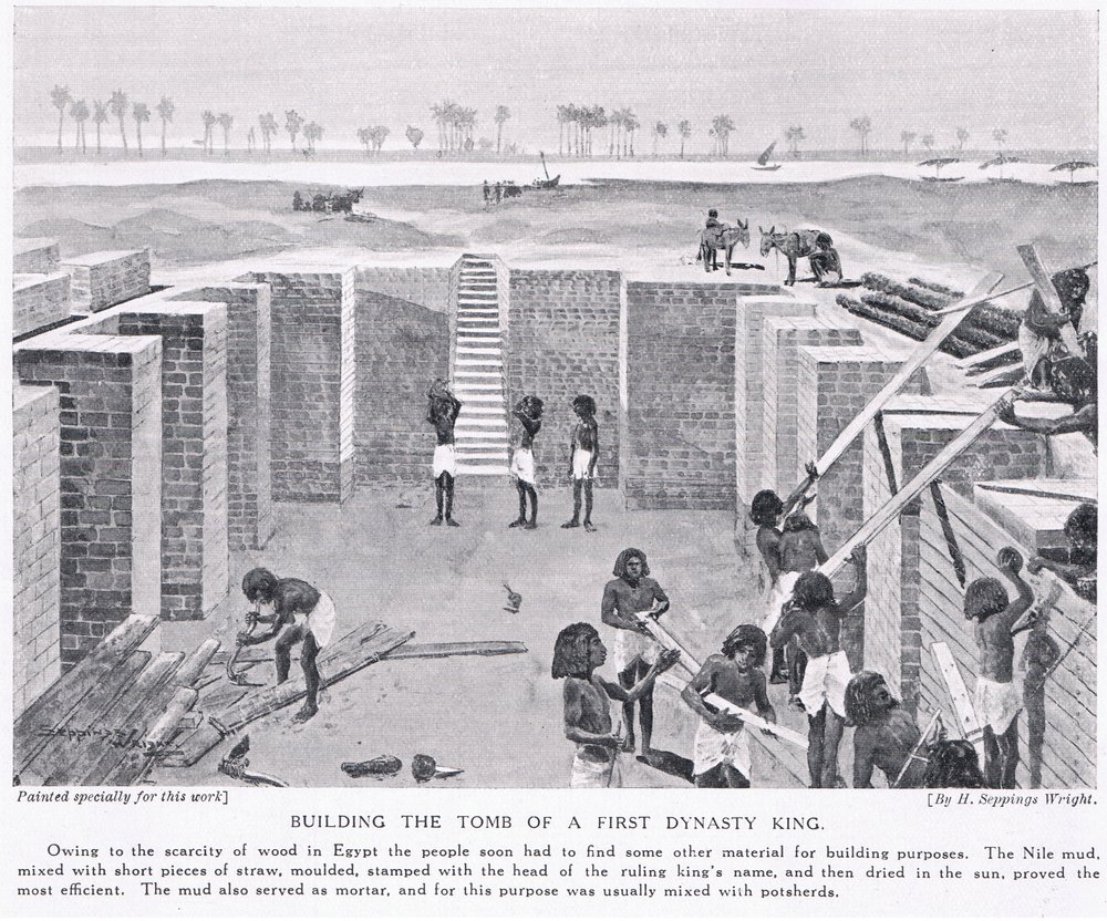 Building the tomb of a first dynasty king