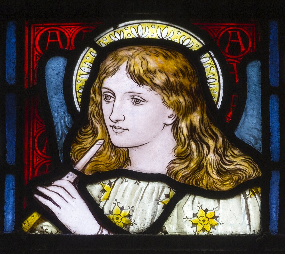 Kirkstall, St Stephen, Heaton Butler & Bayne, Henry Holiday, Head Of A Maiden by Henry Holiday