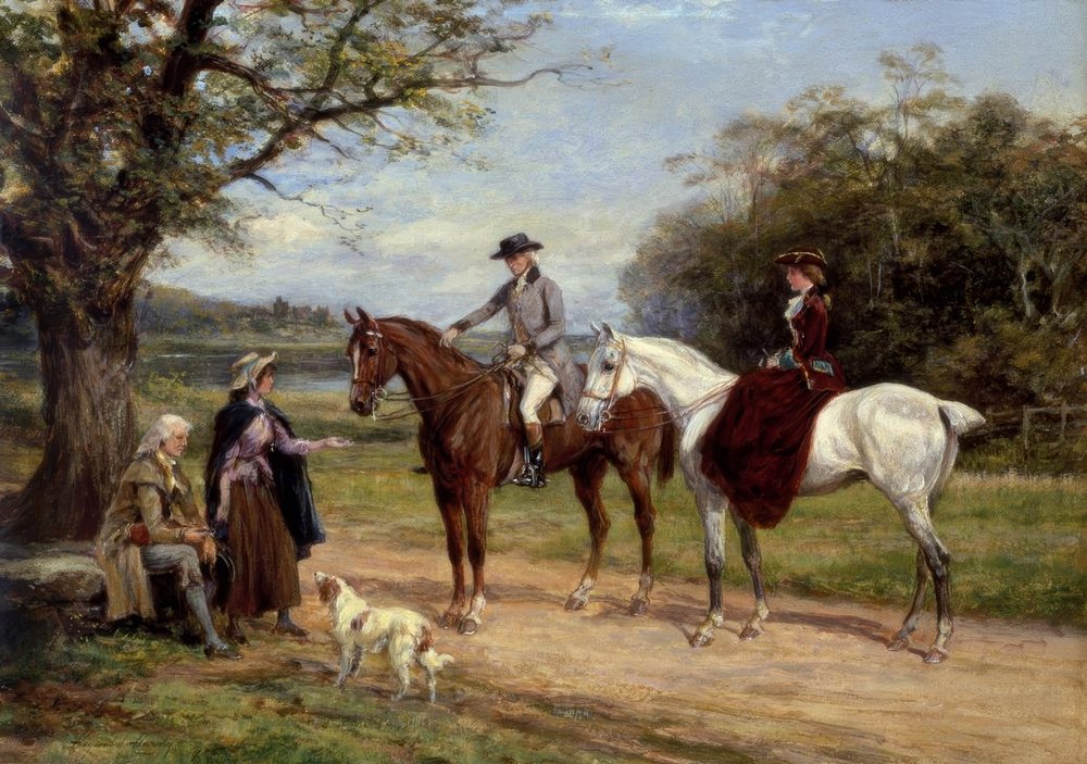Wayside Charity, 1905 by Heywood Hardy