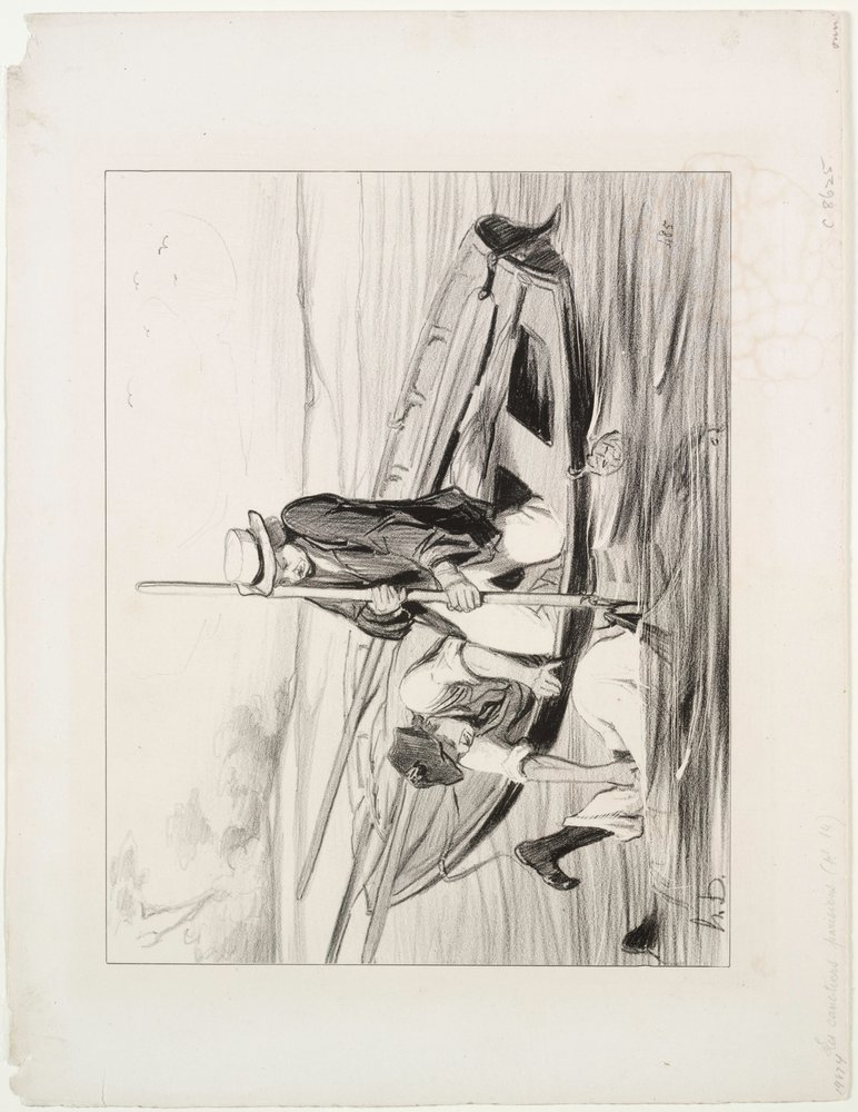 Parisian Boatmen, plate 14: Man Overboard by Honoré Daumier