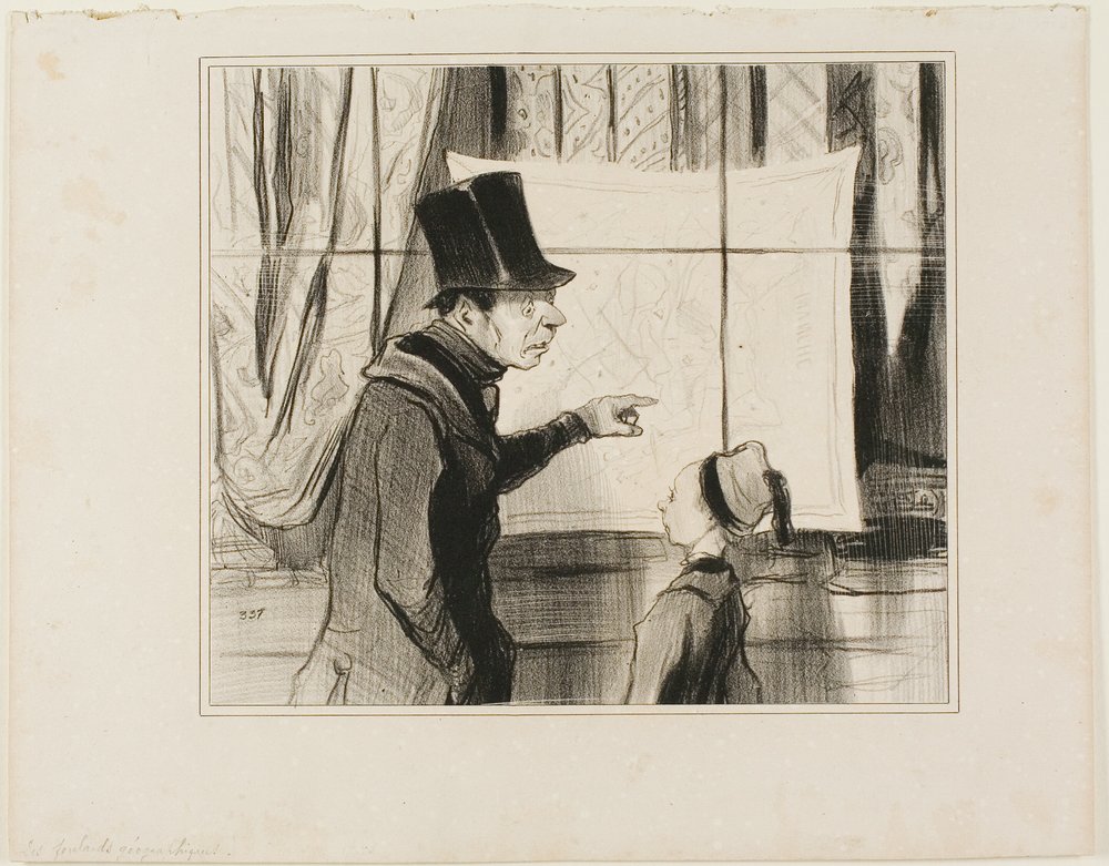 Geographic Scarves by Honoré Victorin Daumier
