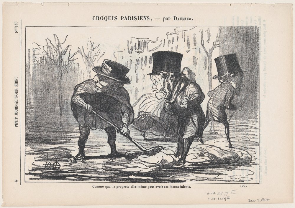 Which shows that even cleanliness can be hazardous, from "Parisian Sketches" by Honoré Daumier