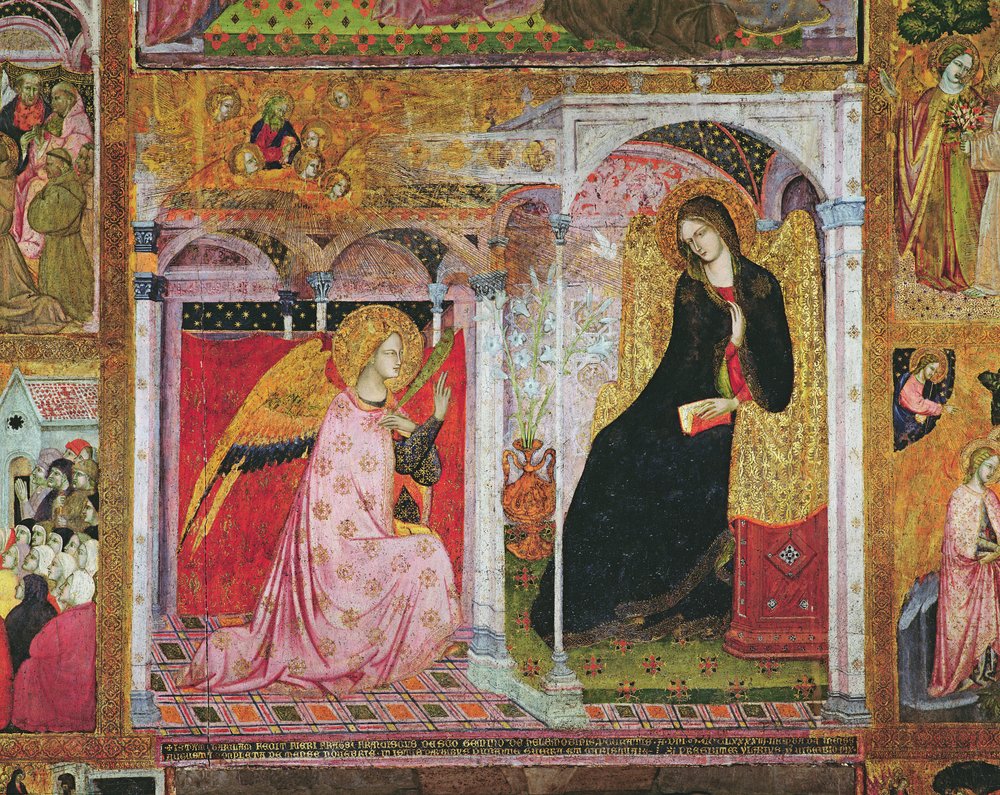 The Annunciation, Fresco from the Porziuncola, 1393 by Ilario da Viterbo