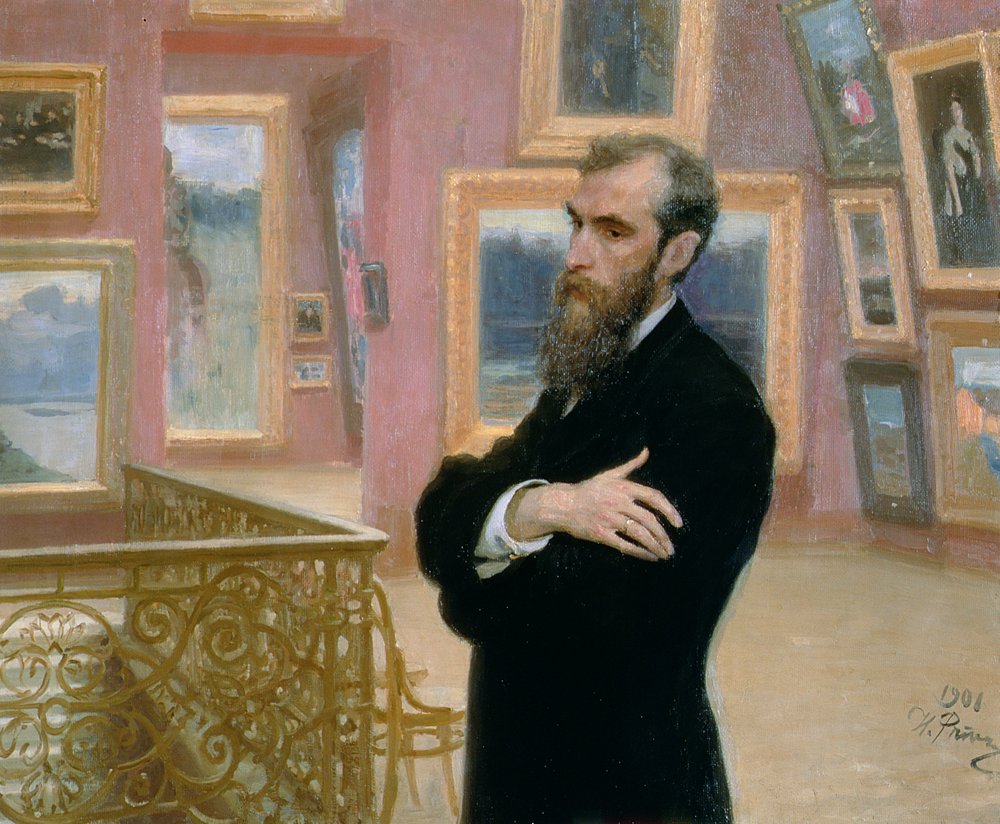 Portrait of Pavel Tretyakov (1832-98) in the Gallery, 1901 by Ilya Efimovich Repin
