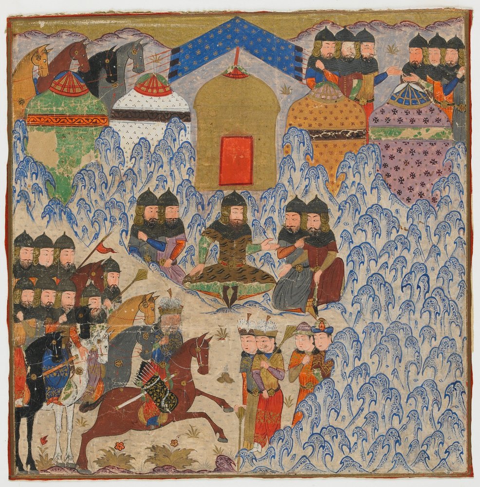 Rustam Encamped by Indian School: Premium art reproduction
