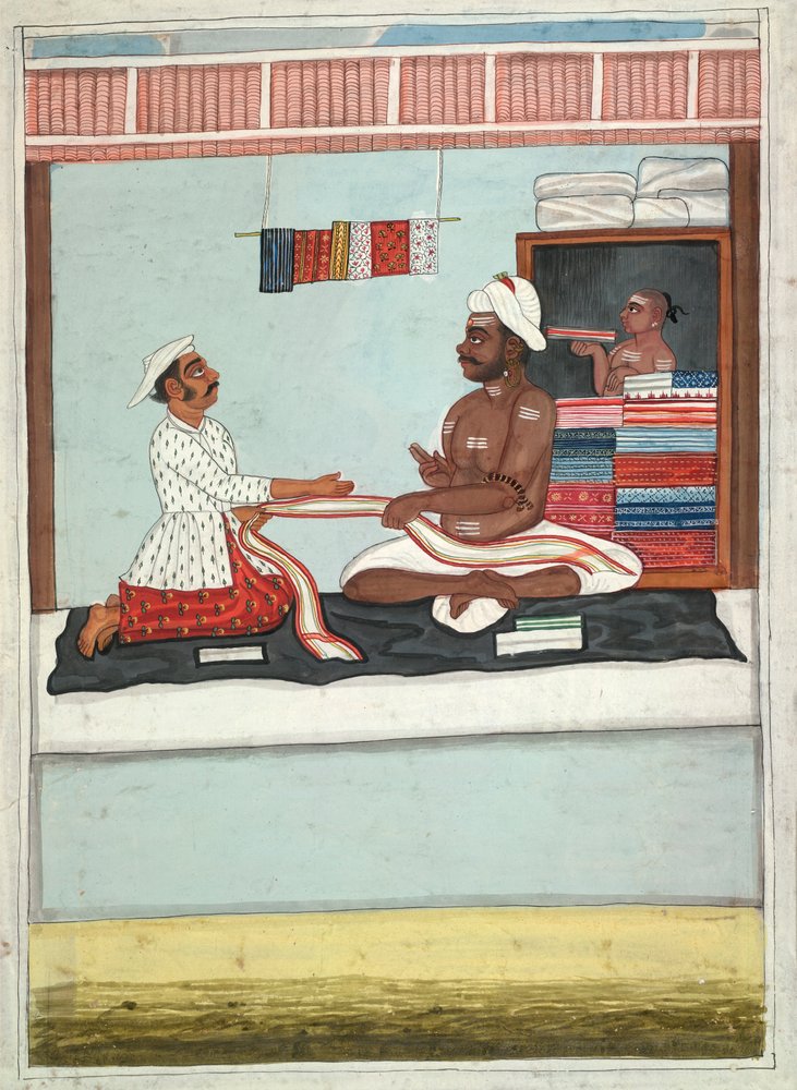 Cloth Merchant, c.1800 by Indian School: Fine art print
