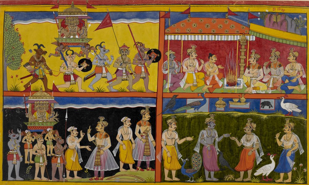 Ravana disrupts a sacrifice, the gods hide as animals, then reveal ...