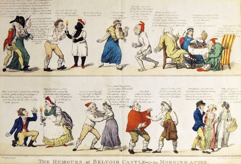 Caricature depicting the 5th Duke of Rutland's debauched coming-of-age ...