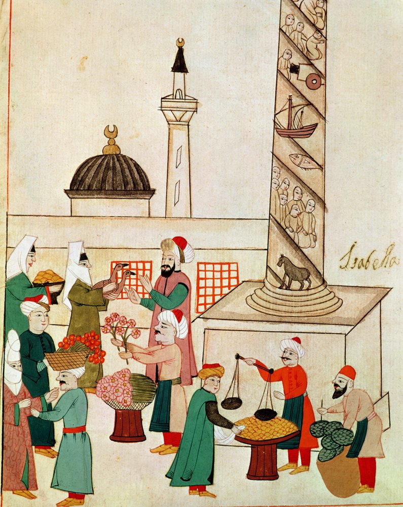 A Bazaar in Istanbul, c.1580 by Islamic School