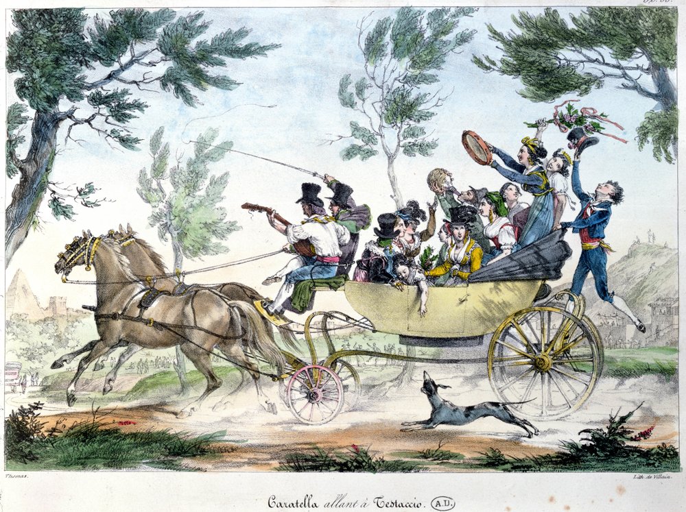 Expedition to Testaccio, near Rome, in a caratella, c.1830