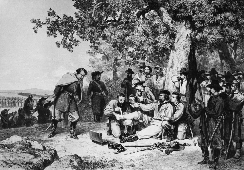 Giuseppe Garibaldi Injured at the Battle of Aspromonte in 1862