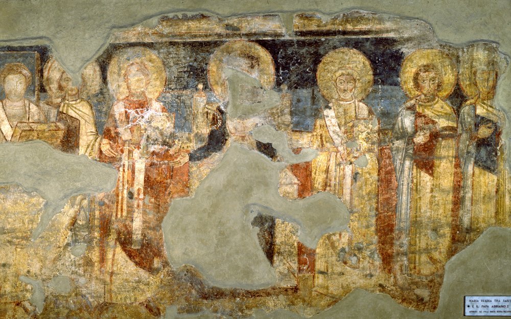 Virgin Mary and Pope Adrian I by Italian School