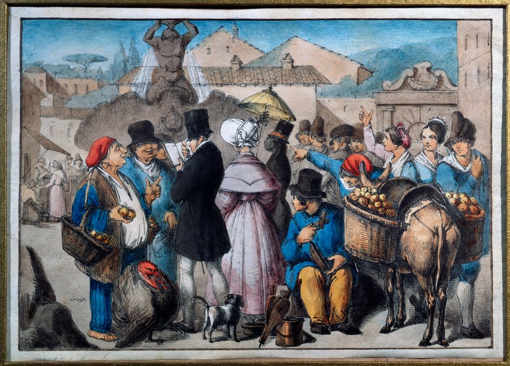 Walking Scene in Rome by Italian School