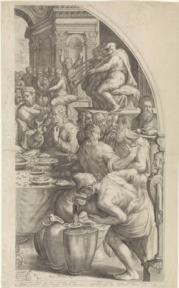 Wedding at Cana, Right Panel by Jacob Matham: Fine art print