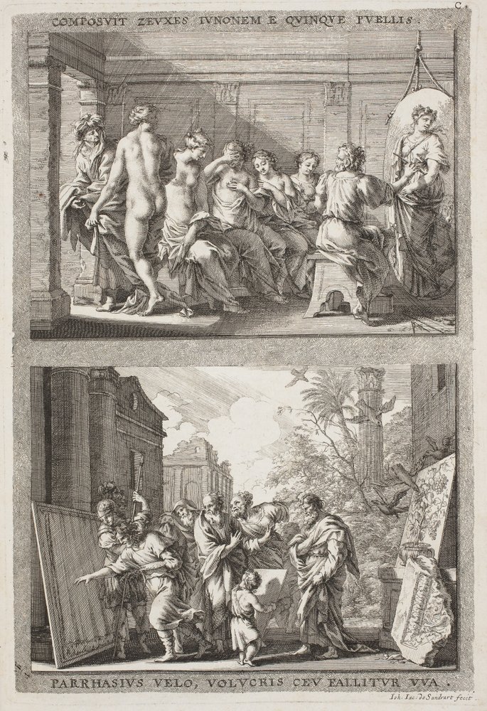 Zeuxis and Parrhassius by Jacob von Sandrart