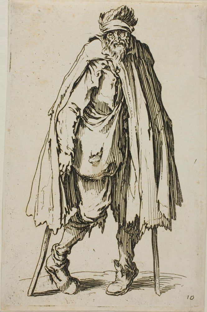 Beggar Leaning on a Stick, Plate Nineteen from The Beggars