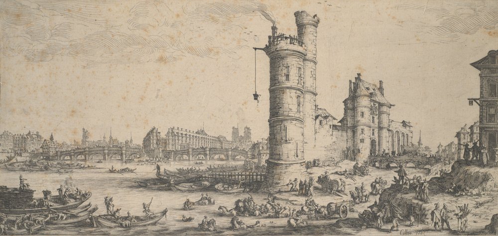The Pont Neuf, Paris by Jacques Callot