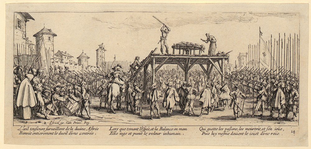 Wheel, plate 14 from the series "The Miseries of War" by Jacques Callot