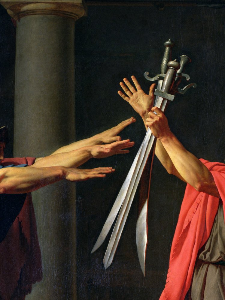 The Oath of Horatii (detail) by Jacques Louis David