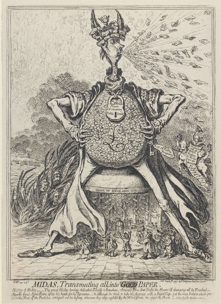 Midas, Transmuting All into Gold Paper, 1797