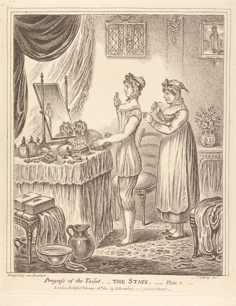 Progress of the Toilet - The Stays Plate I by James Gillray