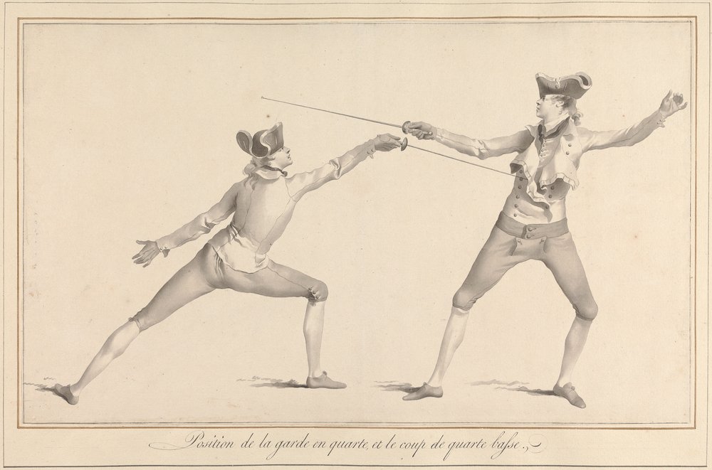 Position of the Guard in Quarte, and the Coup de Quarte Basse