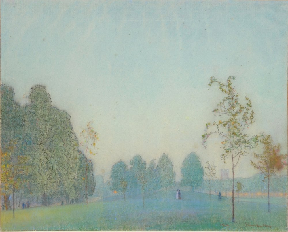 Park Scene and Tower by James Hamilton Hay: Fine art print