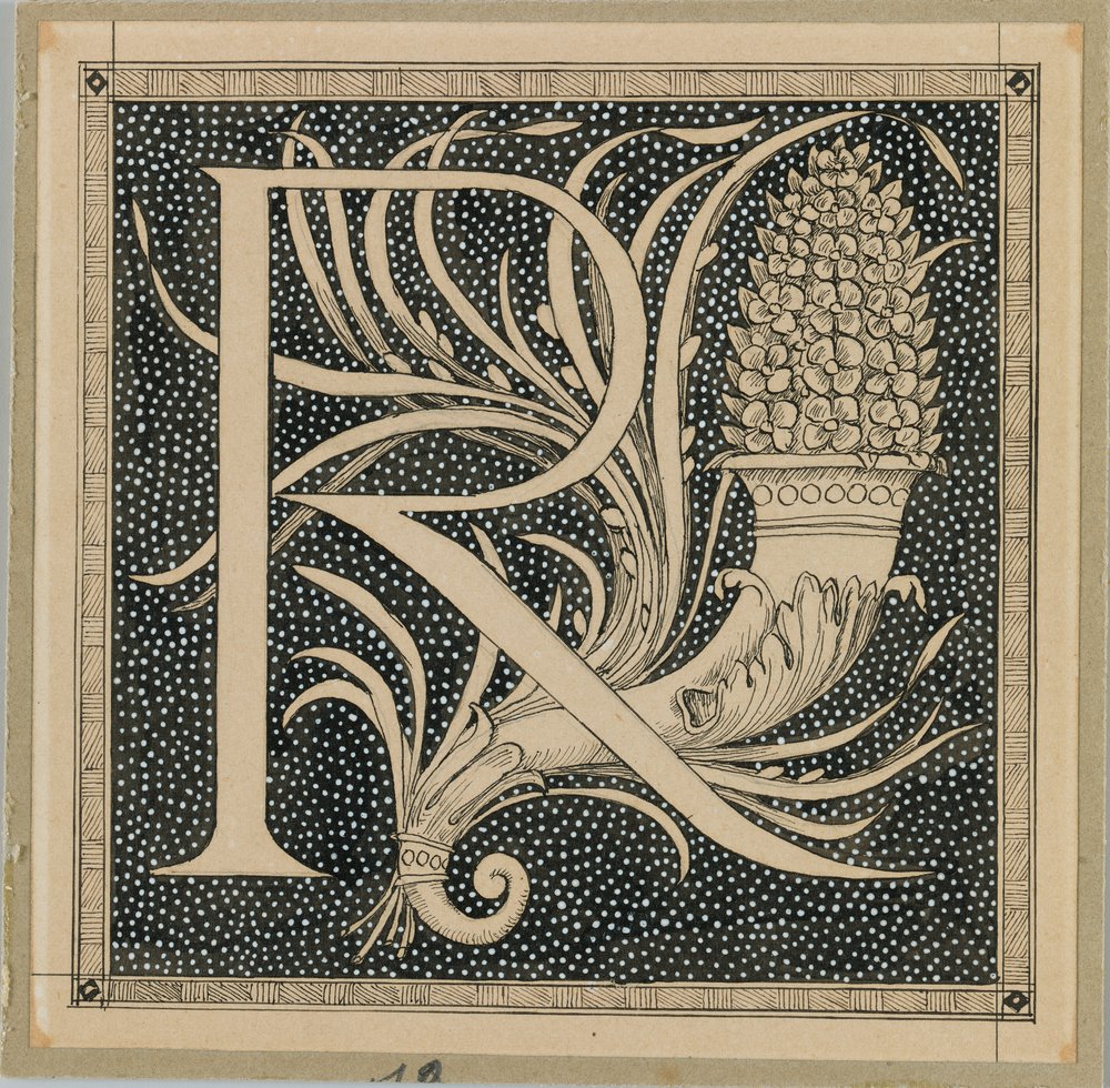 Capital Letter R, illustration from The Life of Our Lord Jesus Christ