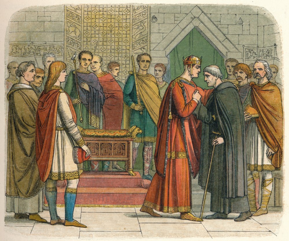 The King pays court to the English leaders, c. 1066, 1864 by James William Edmund Doyle