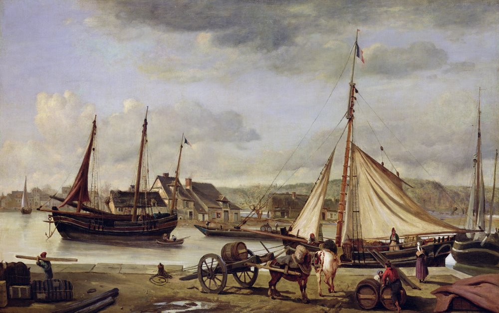 The Merchant's Quay at Rouen by Jean Baptiste Camille Corot